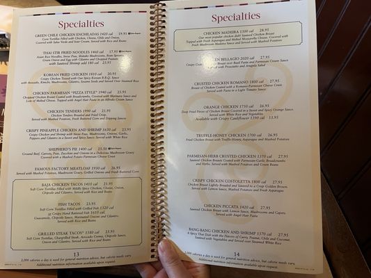 Menu photo 4 The Cheesecake Factory Arcadia, CA Menu photo 4 The Cheesecake Factory Arcadia, CA