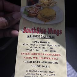 Southside Wings - Menu