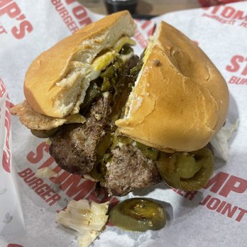 Stomp's Burger Joint 2 - Dynamite Burger with fried Egg - Burgers Near Me - Pearland, Texas Stomp's Burger Joint 2 - Dynamite Burger with fried Egg - Burgers Near Me - Pearland, Texas