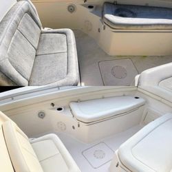 Sarasota Boat Detailing - Heavy interior cleaning specialist. Before & after photo.