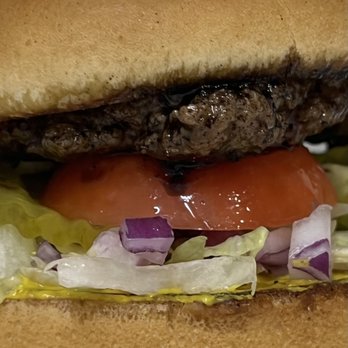 Myrtle's Burgers - a hamburger with lettuce, tomato, and onion - Hot Dogs Near Me - Burleson, Texas Myrtle's Burgers - a hamburger with lettuce, tomato, and onion - Hot Dogs Near Me - Burleson, Texas