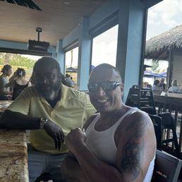 Me and my friend Rob sitting at the outside bar