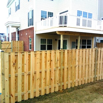 Alger Deck and Fence - Elevated deck and 6ft alternating board style custom built fence by Alger Deck & Fence - Fences & Gates Near Me - Manassas, Virginia