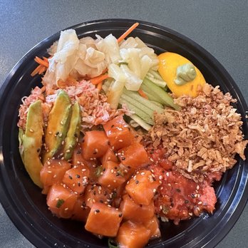 Sushi Hut - Poke bowl with salmon and spicy tuna. - Sushi Bars Near Me - Salinas, California