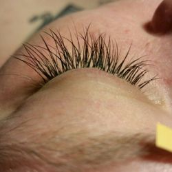 Michael Wang Nails & Spa - Courtesy of Chrissi. Synthetic Mink single lash extension with purple mink accent lashes