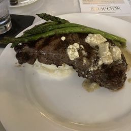 New York Strip Steak w/ Gorgonzola Butter and Mashed Potatoes