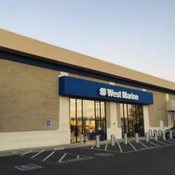 Outside of store at sunset.