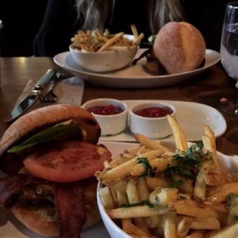 JOEY Bellevue - California chicken sandwich with blue cheese fries - New American Near Me - Bellevue, Washington