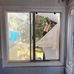 This is a before pic. We had plastic in place of our missing window. This is a before pic. We had plastic in place of our missing window.
