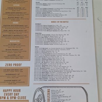 Ardsley Station - Back of the lunch menu (3/2026) - Wine Bars Near Me - Savannah, Georgia