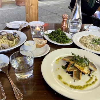 Via del Corso - Branzino, broccoli, ravioli and linguine vongole - Italian Near Me - Berkeley, California Via del Corso - Branzino, broccoli, ravioli and linguine vongole - Italian Near Me - Berkeley, California