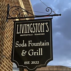 Livingston's Soda Fountain and Grill - Cool old timey sign