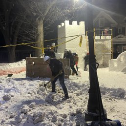 Michigan Tech winter carnival prep Michigan Tech winter carnival prep