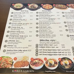 Korea Garden - Menu pt 1