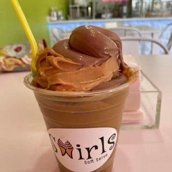Swirls Soft Serve - Chocolate with peanut butter swirl - Ice Cream & Frozen Yogurt Near Me - Upland, California Swirls Soft Serve - Chocolate with peanut butter swirl - Ice Cream & Frozen Yogurt Near Me - Upland, California
