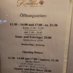 Hotel-Gästehaus-Metzgerei, Kendler KEG - Menu