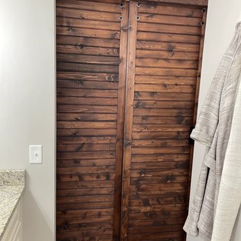 Hickory Grove Carpentry - Backside of both barn doors fully extended - Door Sales/Installation Near Me