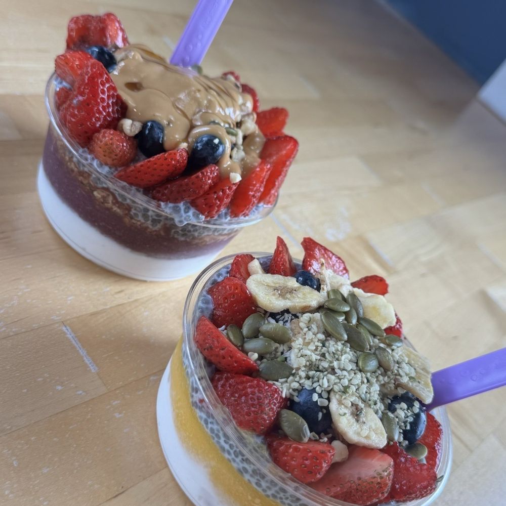 Island Bodega - Coconut cream/açaí and coconut cream/mango combos. - Acai Bowls Near Me - Cerritos, California Island Bodega - Coconut cream/açaí and coconut cream/mango combos. - Acai Bowls Near Me - Cerritos, California