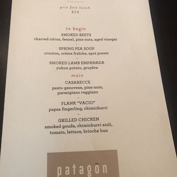 Patagōn - SRW lunch menu - Argentine Near Me - Seattle, Washington