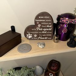 New England Veterinary Center & Cancer Center - the urn we just received on the left