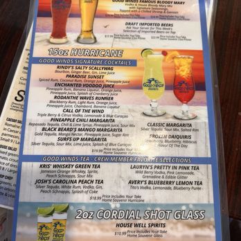 Good Winds Seafood and Wine Bar - menu - Wine Bars Near Me - Rodanthe, North Carolina