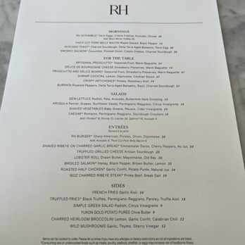 RH Rooftop Restaurant at RH Oak Brook - Menu - Breakfast & Brunch Near Me - Oak Brook, Illinois RH Rooftop Restaurant at RH Oak Brook - Menu - Breakfast & Brunch Near Me - Oak Brook, Illinois