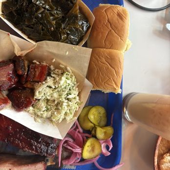 Lawrence Barbecue - Burnt ends and ribs with collard greens - Barbeque Near Me - Cary, North Carolina