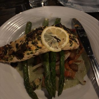BLVD Grille - Gaming, Celler, & Cocktails - Herb Crusted Salmon - Wine Bars Near Me - Henderson, Nevada