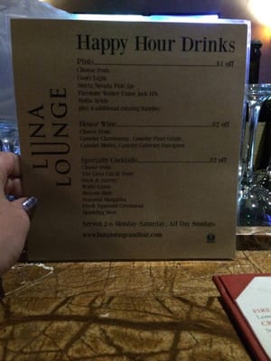 Menu photo 4 Luna Lounge Carmichael, CA