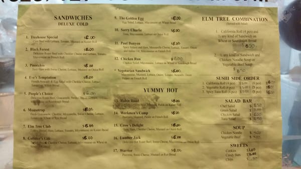 Menu photo 4 Elm Tree Sandwich Shop Los Angeles, CA