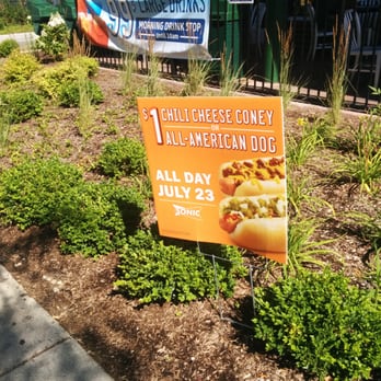 Sonic Drive-In - $1.00 Hot dogs or Coney dog July 23 All day - Burgers Near Me - Chicago, Illinois Sonic Drive-In - $1.00 Hot dogs or Coney dog July 23 All day - Burgers Near Me - Chicago, Illinois