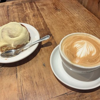 Caffè Nero - Cinnamon Bun and Latte - Coffee & Tea Near Me - Cambridge, Massachusetts