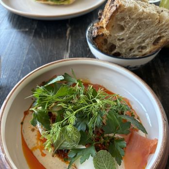 Atelier Manna - Turkish egg (added smoked salmon) - Cafes Near Me - Encinitas, California