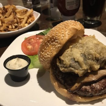 Flip Side - Forester Burger with plain fries - Burgers Near Me - Columbus, Ohio