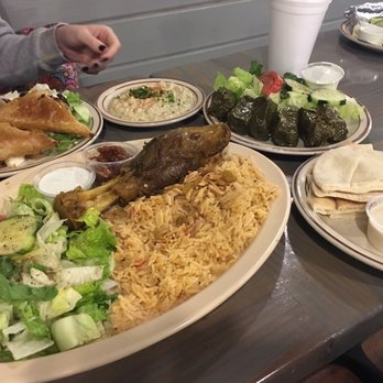 Mediterranean Grill - Lamb shank - need more meat? Dolmas - rice a bit frozen but still good Spanakopita - Good! - Mediterranean Near Me - Athens, Georgia