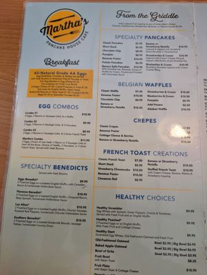 Menu photo 4 Martha's Pancake House Cafe Racine, WI