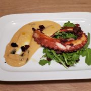 Photo of Solaro - New York, NY, United States. Grilled octopus  w chick pea puree, fried Panchetta  on arugula