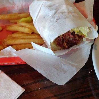 Romano's Chicago Pizzeria - Pastrami sandwich with fries - Pizza Near Me - Riverside, California