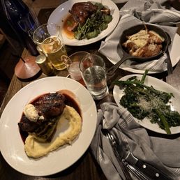 Dry aged steak & lamb shank