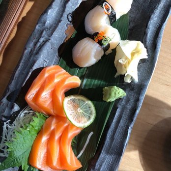 Yama - Fresh salmon sashimi with scallop nigiri.....my favorite! - Sushi Bars Near Me - Charlotte, North Carolina Yama - Fresh salmon sashimi with scallop nigiri.....my favorite! - Sushi Bars Near Me - Charlotte, North Carolina