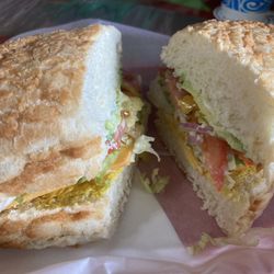 River Shack Deli & Pub - Veggie sandwich on Dutch crunch bread