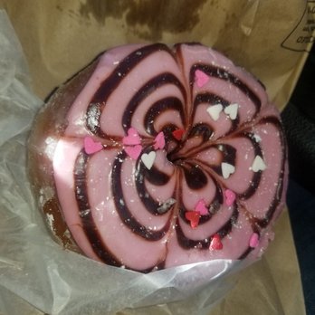 HiFi Donuts - Chocolate strawberry donut. It's actually larger than it looks in the picture. - Donuts Near Me - Portland, Maine