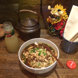 Dan Dan noodles with soup. 0.5 spicyness