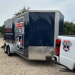Hook'em Wraps - A full custom wrap trailer and truck decal for @Texastwinscontractors.