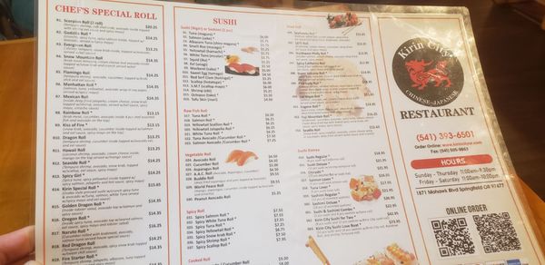 Menu photo 2 Kirin City Springfield, OR