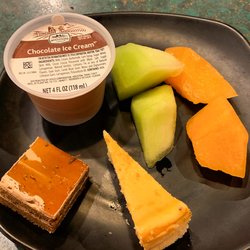 Tokyo Japan Sushi & Hotpot - Melon, cheesecake, some sort of cake-pudding dessert, chocolate ice cream (which was surprisingly good)