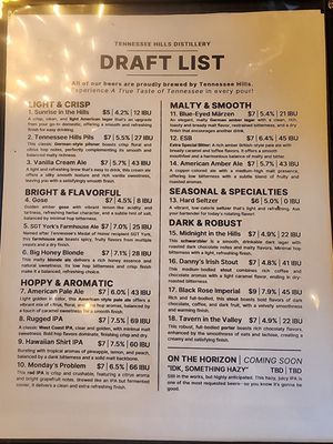 Menu photo 7 Tennessee Hills Distillery Bristol, TN Menu photo 7 Tennessee Hills Distillery Bristol, TN
