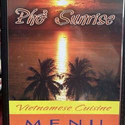 Pho Sunrise - Menu Cover