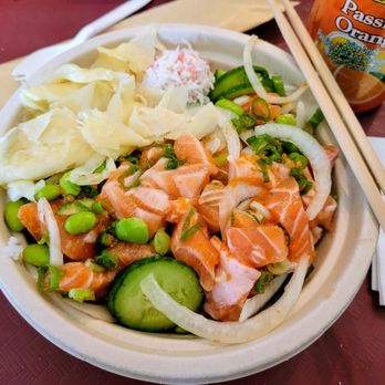 Poké House - Alameda - House Salmon Bowl, medium,  takeout - Seafood Near Me - Alameda, California