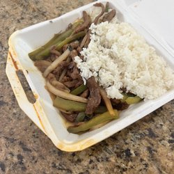 Han Dynasty - This is supposed to be scallion pork but it's Pepers and onions